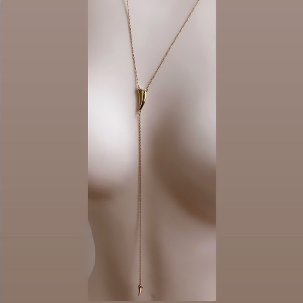 Jennifer Zeuner Lariat Necklace Horn Pendants